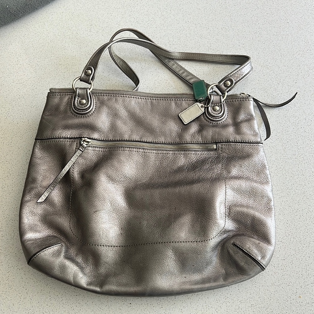Coach purse, light gray